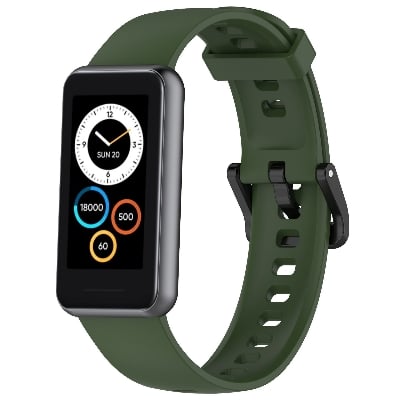 Picture of Realme Band 2 Silicone Replacement Strap Soft Adjustable Durable Wristband for Comfortable Fit (Army Green,Not Specified)