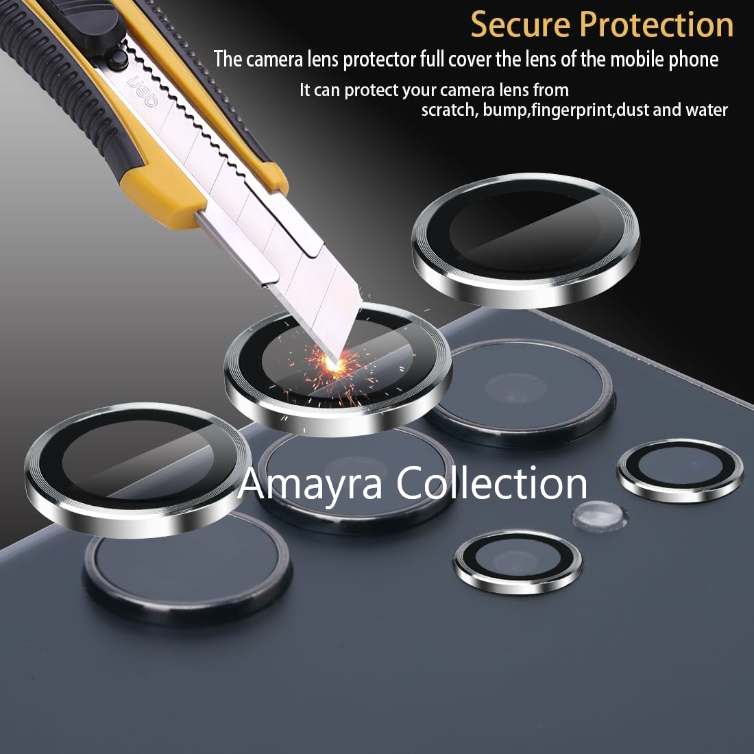 Picture of KUZOOM Camara Lens Protector For Samsung Galaxy S24 Ultra Metal High Quality Glossy finish