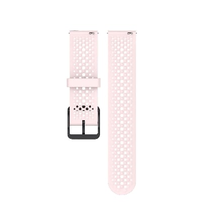 Picture of 22mm Breathable Silicone Sport Strap Soft Sweatproof Perforated Wristband with Stainless Steel Buckle (Light Pink,Not Specified)