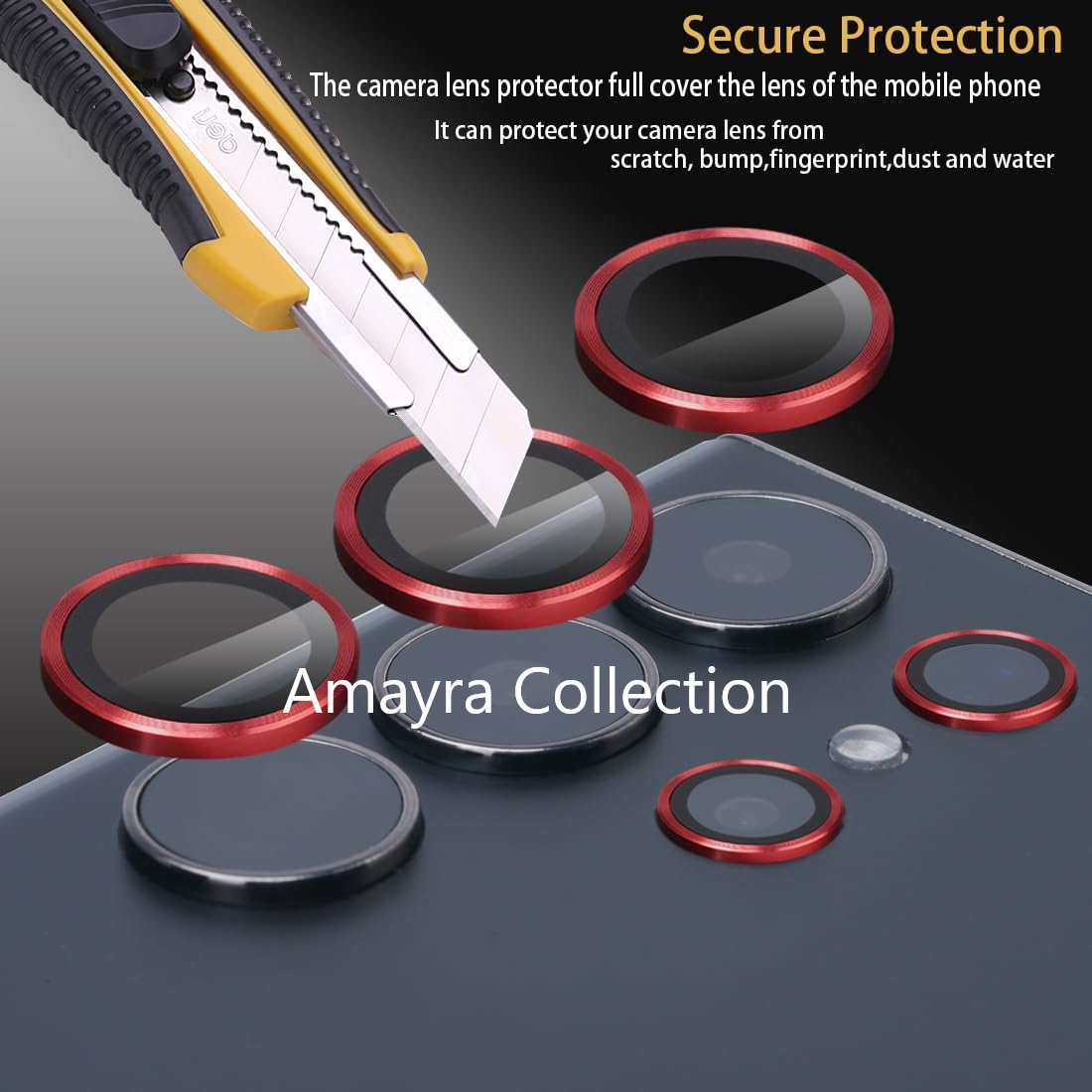 Picture of KUZOOM Camara Lens Protector For Samsung Galaxy S24 Ultra Metal High Quality Glossy finish