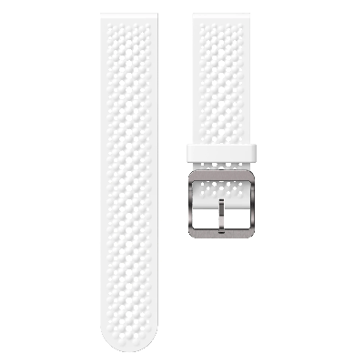 Picture of 22mm Breathable Silicone Sport Strap Soft Sweatproof Perforated Wristband with Stainless Steel Buckle (White,Not Specified)