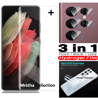 Picture of 3in1 Protector Combo Pack for Samsung Galaxy S23 Ultra 5G (A+ GRADE) UV Glass Screen Protector + Back Protector Film + Camera Glass Protector)