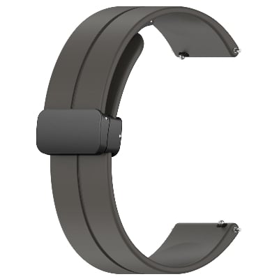 Picture of 22mm Silicone Magnetic Buckle Smartwatch Strap Folding Sports Wristband for Secure & Comfortable Fit (Gray,Not Specified)