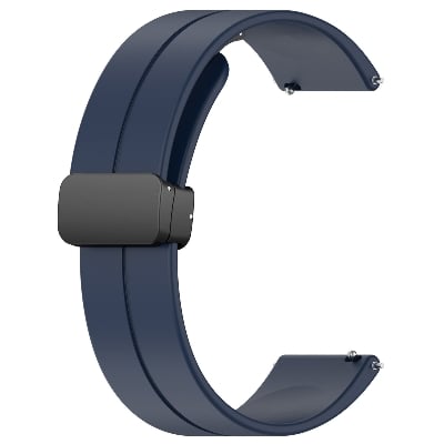 Picture of 20mm Silicone Magnetic Buckle Smartwatch Strap Folding Sports Wristband for Secure & Comfortable Fit (Midnight Blue,Not Specified)