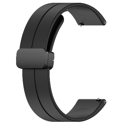 Picture of 20mm Silicone Magnetic Buckle Smartwatch Strap Folding Sports Wristband for Secure & Comfortable Fit (Black,Not Specified)