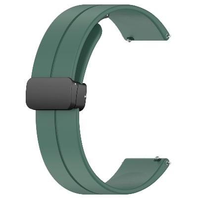 Picture of 20mm Silicone Magnetic Buckle Smartwatch Strap Folding Sports Wristband for Secure & Comfortable Fit (Green,Not Specified)