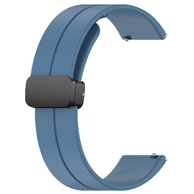 Picture of 20mm Silicone Magnetic Buckle Smartwatch Strap Folding Sports Wristband for Secure & Comfortable Fit (Advance Blue,Not Specified)