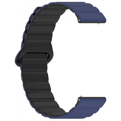 Picture of 20mm Magnetic Silicone Watch Band Soft Durable & Universal Loop Strap for Smartwatches & Traditional Watches (Navy Blue & Black,Not Specified)