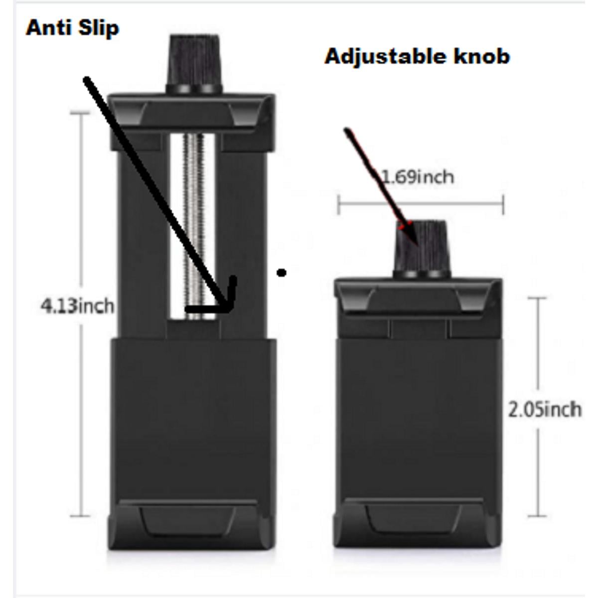 Picture of Clip Mount Safety Lock Holder for Mobile Camera Stand Tripod -Black