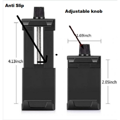 Picture of Clip Mount Safety Lock Holder for Mobile Camera Stand Tripod -Black