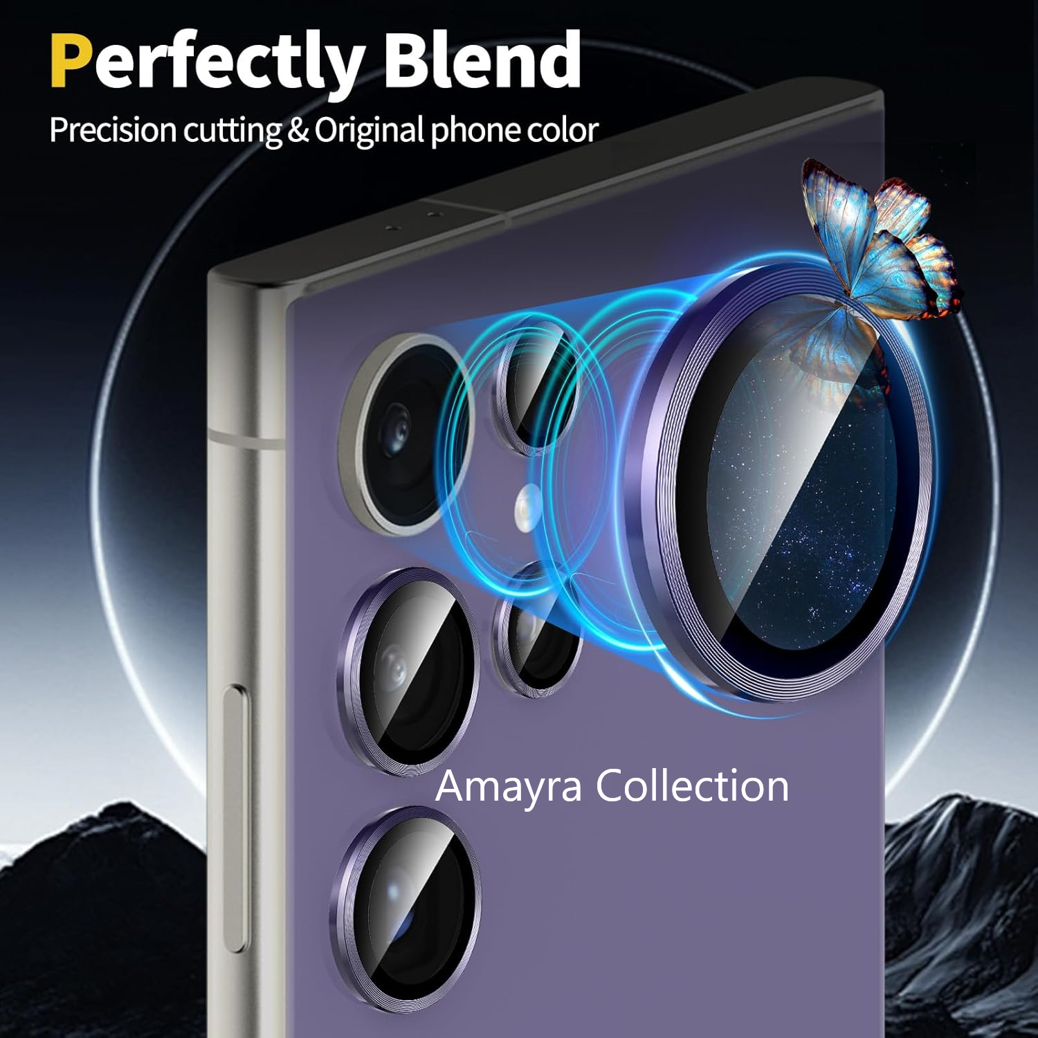 Picture of KUZOOM Camara Lens Protector For Samsung Galaxy S24 Ultra Metal High Quality Glossy finish
