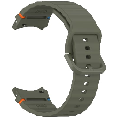 Picture of 20mm Wavy Stitch Silicone Sports Strap with Metal Buckle for Samsung Galaxy Watch 7/6/5/4 FE (Army Green,Not Specified)