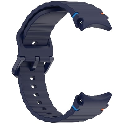 Picture of 20mm Wavy Stitch Silicone Sports Strap with Metal Buckle for Samsung Galaxy Watch 7/6/5/4 FE (Midnight Blue,Not Specified)