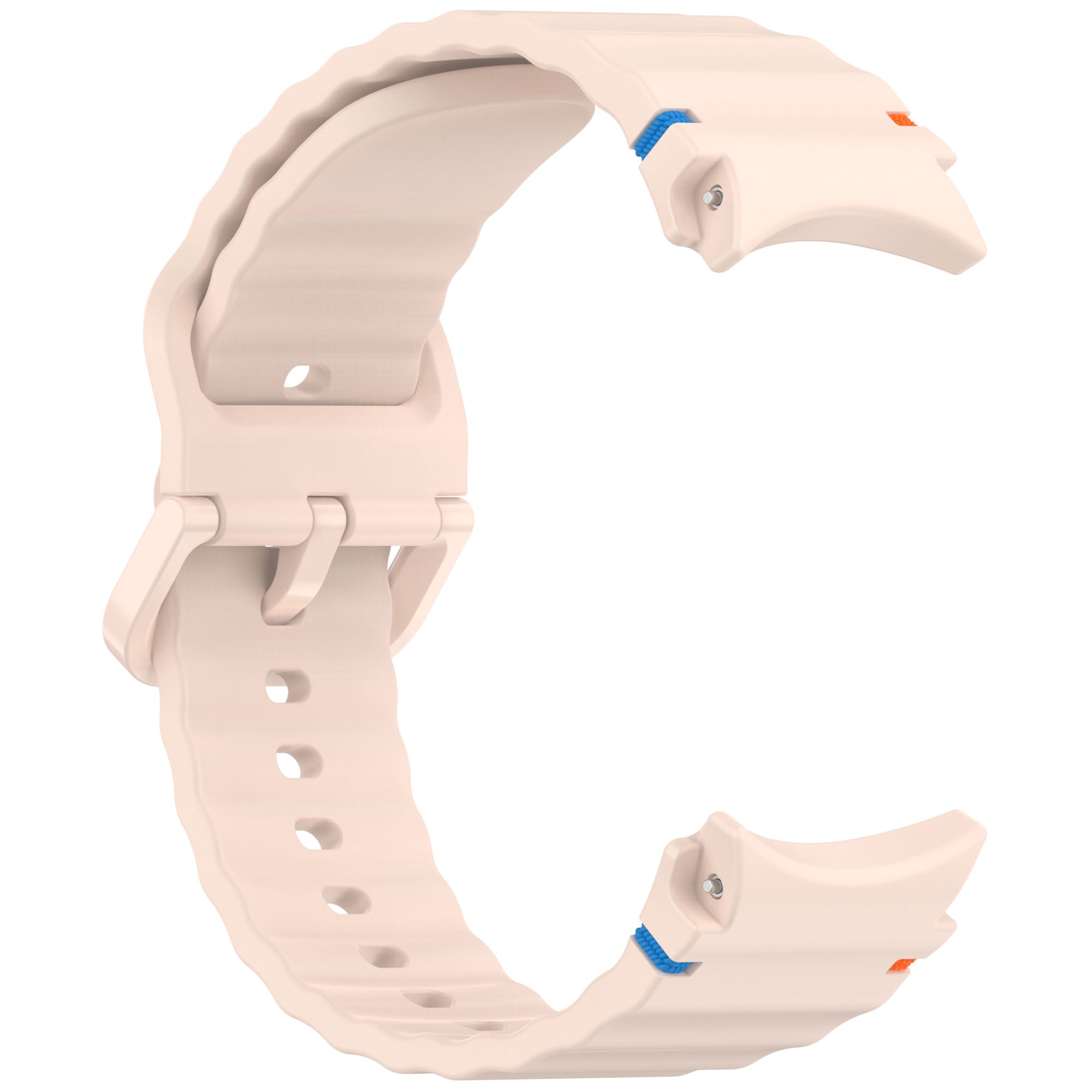 Picture of 20mm Wavy Stitch Silicone Sports Strap with Metal Buckle for Samsung Galaxy Watch 7/6/5/4 FE (Pink,Not Specified)