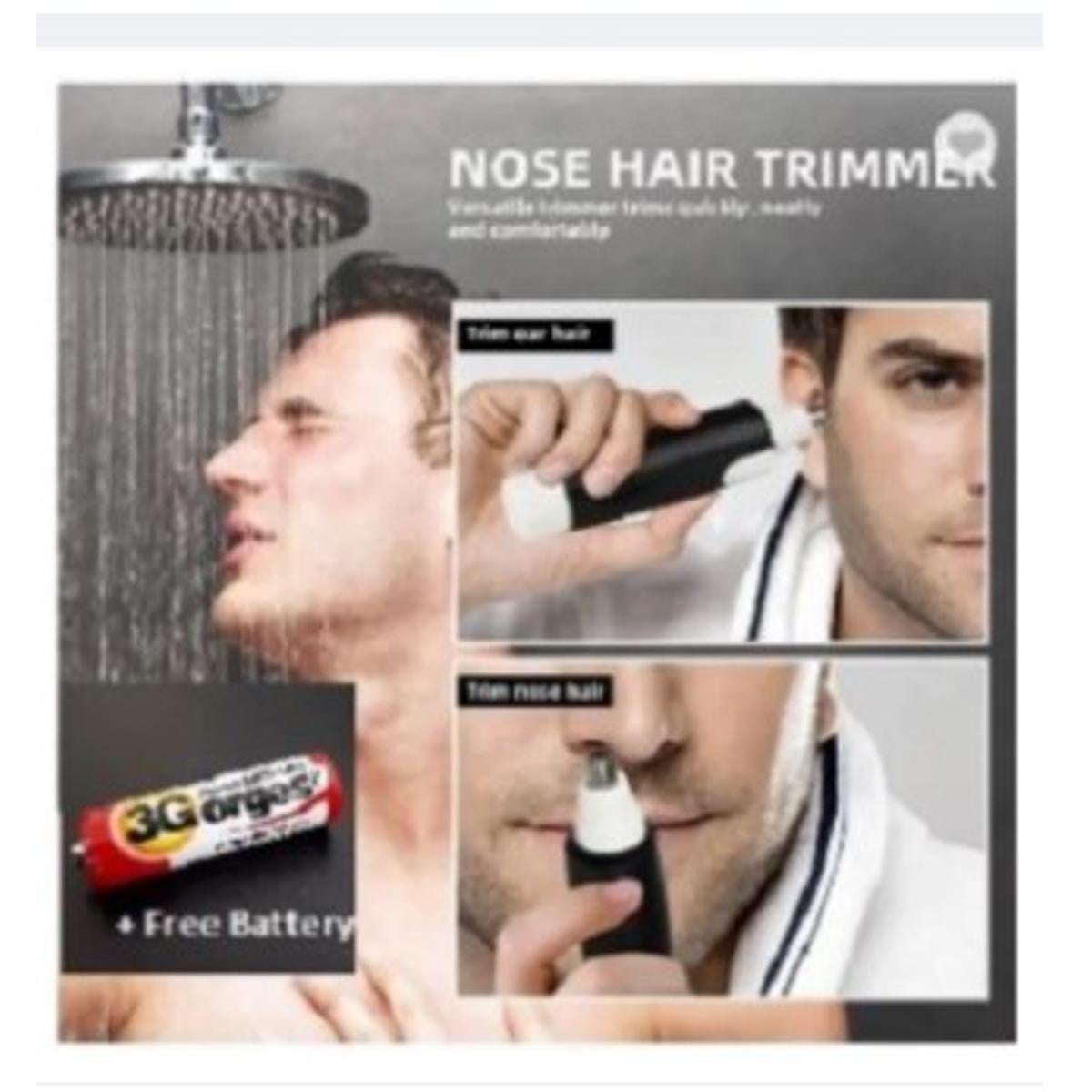 Picture of Nose With Ear Hair Trimmer Stainless Steel Blade , Shaving And Unwanted Hair Removal Electric Trimmer -White
