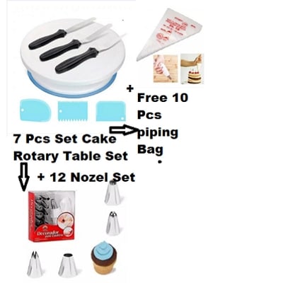 Picture of 7 Pcs Set + 12 Deco Set + 10 pcs piping Bag Free -Multicolor