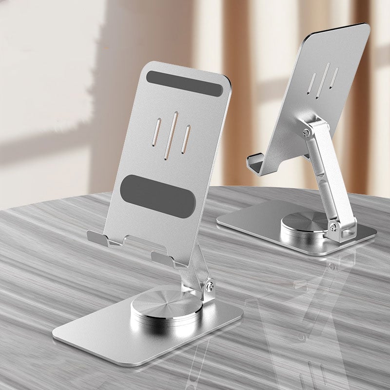 Picture of 360° Rotating Foldable Aluminum Mobile Stand Portable Adjustable and Ergonomic Holder (Silver)