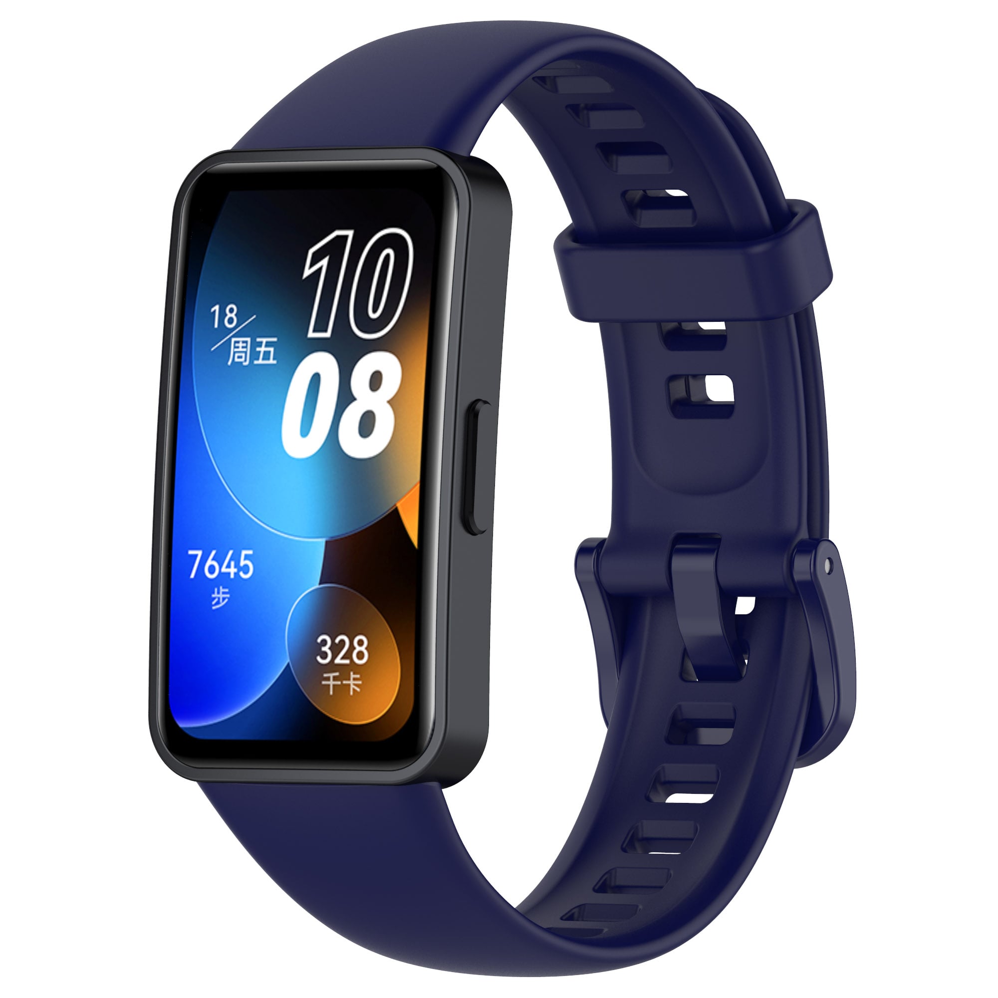 Picture of Huawei Band 8/9/10 Silicone Sports Strap Solid Color Replacement Wristband Suitable for Huawei bracelet (Midnight Blue,Not Specified)