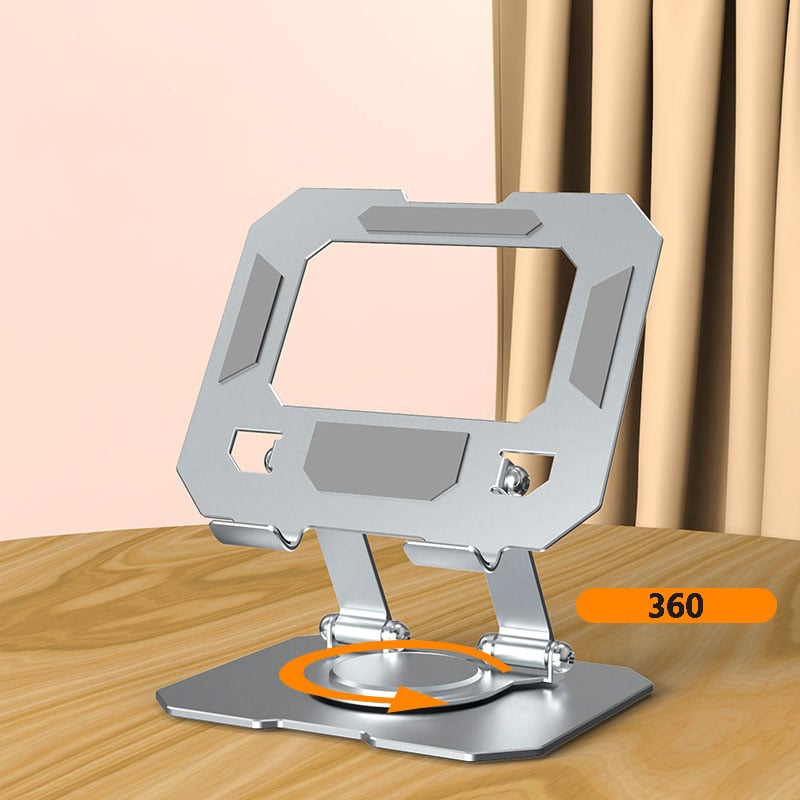 Picture of 360° Rotating Foldable Aluminum Tablet Stand Portable Adjustable and Ergonomic Holder (Silver)