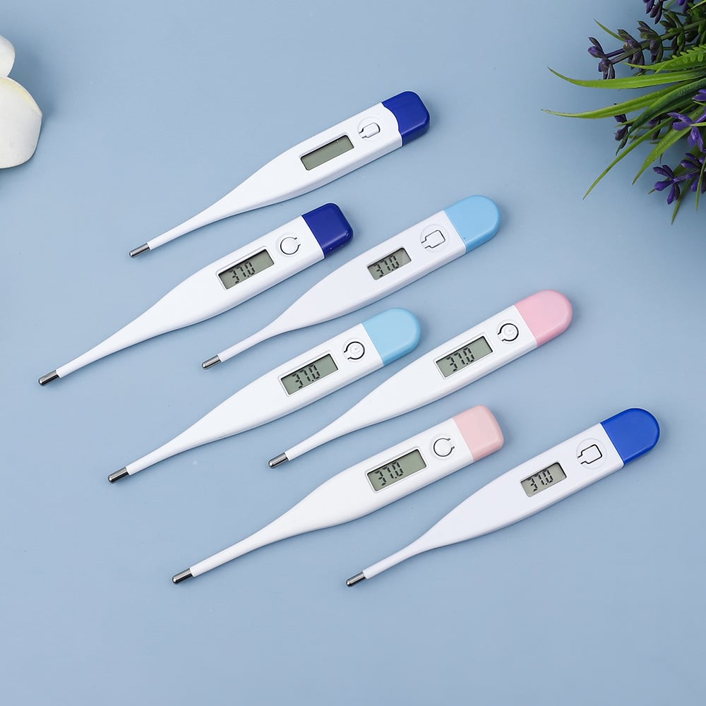 Picture of Digital Medical Thermometer with LCD Display Oral & Underarm Use Extra Battery Included Fast & Accurate Reading (Multicolor)