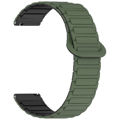 Picture of 22mm Magnetic Silicone I-Shaped Watch Strap – Premium Smartwatch Replacement Band, Multiple Colors, Comfortable & Durable (Dark Green & Black,Not Specified)