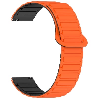 Picture of 22mm Magnetic Silicone I-Shaped Watch Strap – Premium Smartwatch Replacement Band, Multiple Colors, Comfortable & Durable (Orange & Black,Not Specified)