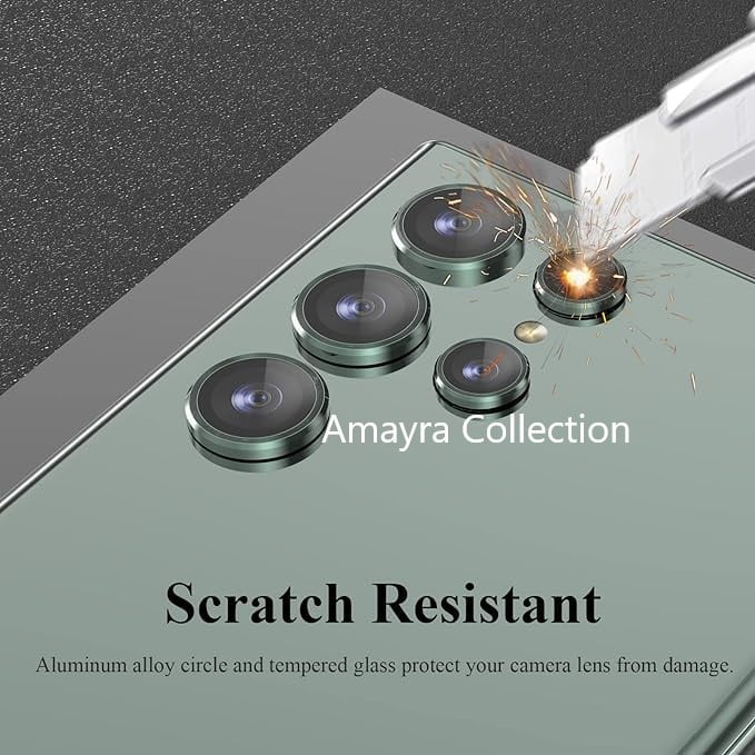 Picture of Samsung Galaxy S24 Ultra 5G 5-PCS Ring Camera Lens Protector 360 Degree Protection Camera Aluminium with Tempered Glass (Titanium Green)