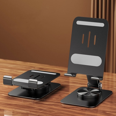 Picture of 360° Adjustable Foldable Metal Phone Stand – Strong Desk Holder for iPhone, Samsung & All Smartphones (Black)