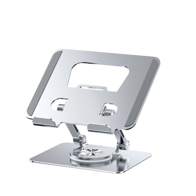 Picture of Premium 360° Rotatable Tablet Stand – Foldable Aluminum Alloy, Heavy Duty, Ergonomic iPad & Mobile Holder (Silver)