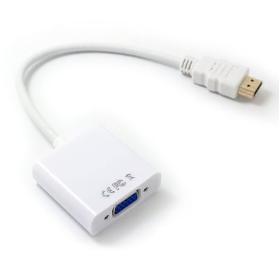 Picture of HDMI to VGA Converter Adapter Cable – Full HD 1080p, Plug & Play, Durable Connector for Laptop, PC, Monitor & Projector (White)