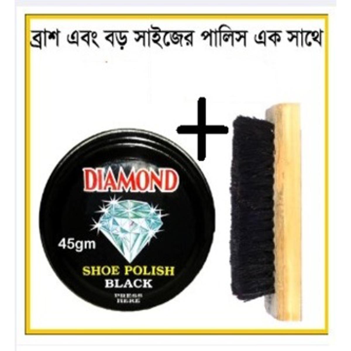 Picture of 2X Combo shoe polish diamond 45 gm and wooden brush combo pack