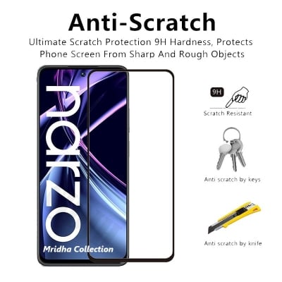 Picture of Realme Narzo N55 Premium Full Coverage Glass Protector Tempered Glass Screen Protector 9H Hardness Full Coverage