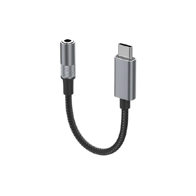 Picture of LDNIO USB-C to 3.5mm Earphone Adapter – Durable Braided Cable, Premium Quality (Grey)