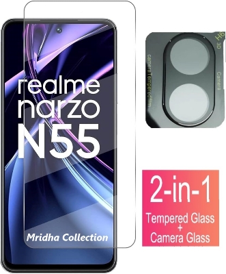 Picture of 2in1 Protector Combo Pack for Realme Narzo N55 (Clear Screen Protector Glass+9h Camera Lens Protector)