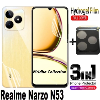 Picture of 3in1 Protector Combo Pack for Realme Narzo N53 (RMX3761) (Front Hydrogel Screen Protector Poly+Back Hydrogel Poly Protector+9h Camera Lens Protector)