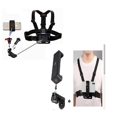 Picture of Chest Mount Strap for Mobile Smartphone and Action Camera video Vlogging -Black