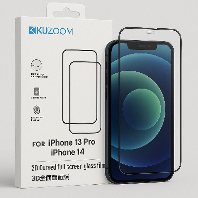 Picture of KUZOOM Premium Tempered Glass Screen Protector for iPhone 13  iPhone 13 Pro  iPhone14 – Shatterproof & Full Coverage (iphone13/13pro/14)