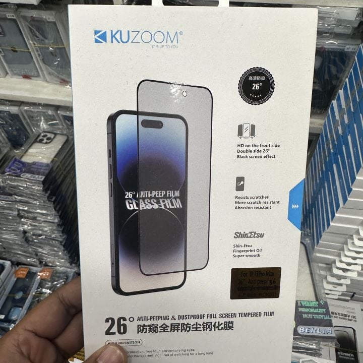 Picture of KUZOOM Premium Tempered Glass Screen Protector for iPhone 16 Plus Shatterproof & Full Coverage (iphone 16 Plus)
