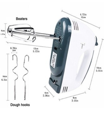 Picture of Professional Electric Egg Beater 7 Speed Controller cake cream and hand Mixer -White