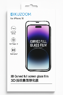 Picture of KUZOOM Premium Tempered Glass Screen Protector for iPhone 16 Shatterproof & Full Coverage (iPhone 16)