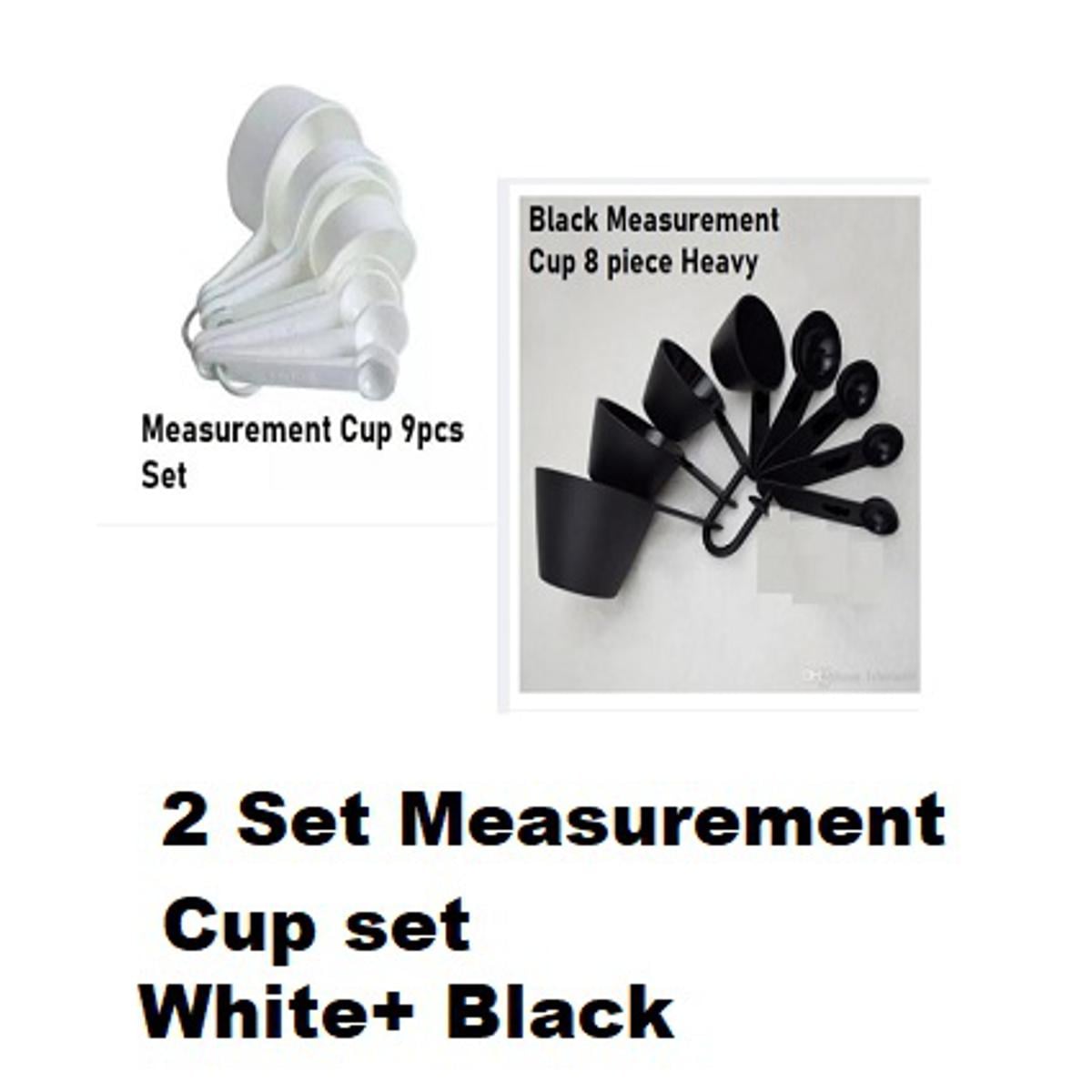 Picture of 2 Set White 9 Piece set + Black Measurement Cup 8 piece Set -Multicolor