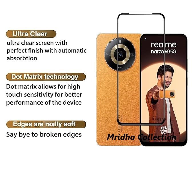 Picture of 3in1 Protector Combo Pack for Realme Narzo 60 5G (Rinboo Full Screen Protector Glass + Back Hydrogel Protector Poly + Camera Lens Protector)