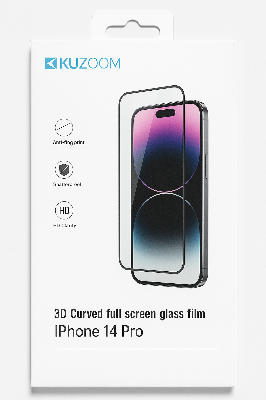 Picture of KUZOOM Premium Tempered Glass Screen Protector for iPhone 14 Pro  Shatterproof & Full Coverage (iPhone 14 pro)