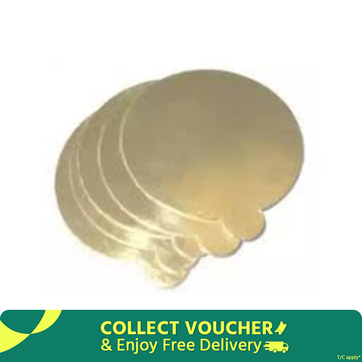 Picture of 7.5 Inches Round Tiered Cake Boards- 5pcs -Gold
