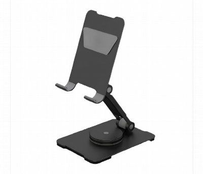 Picture of L3T Adjustable Foldable Mobile Phone Stand – 360° Rotating Desk Holder for Smartphones & Tablets (Grey)