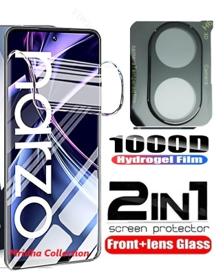 Picture of 2in1 Protector Combo Pack for Realme Narzo N55 (Front Hydrogel Screen Protector Poly+9h Camera Lens Protector)