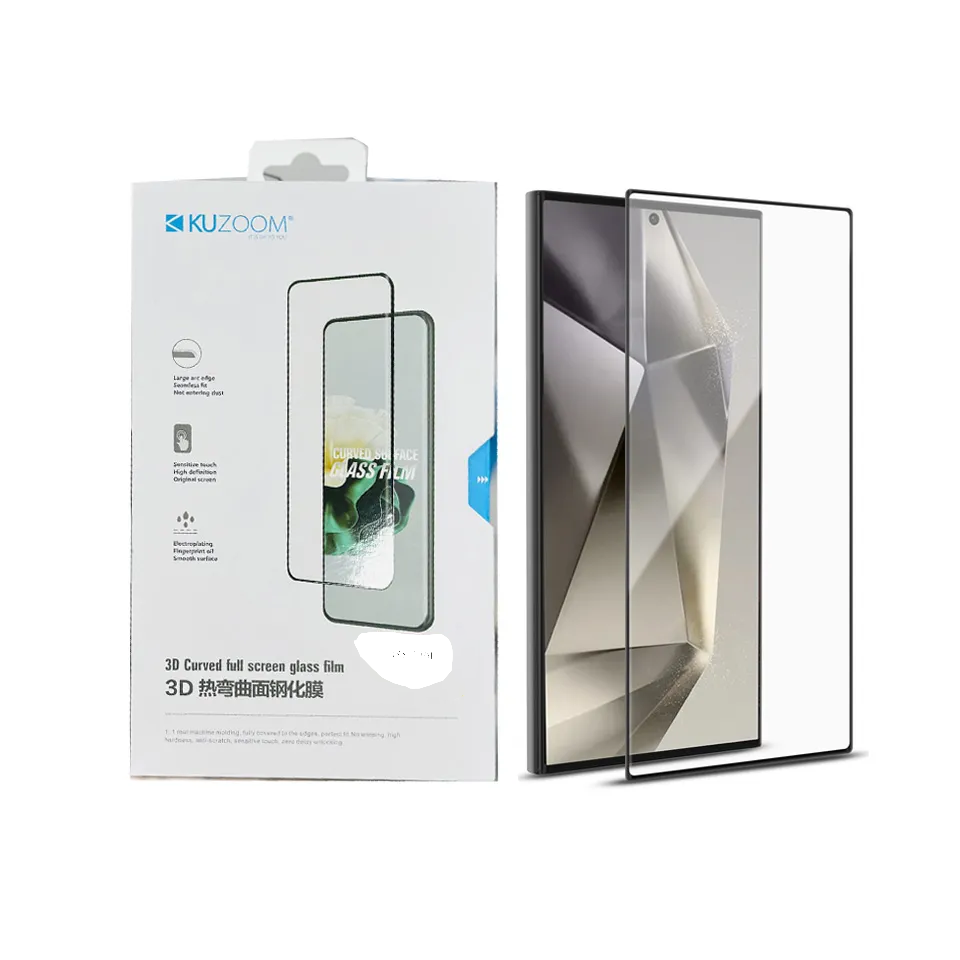 Picture of KUZOOM UV Glass Screen Protector for Samsung Galaxy S23 Ultra – 3D Curved, Full Coverage (Samsung S23 Ultra)