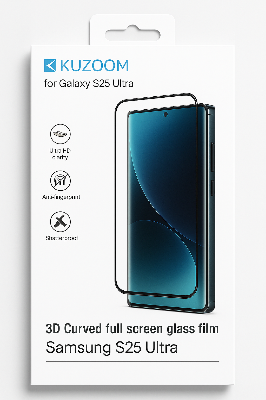 Picture of KUZOOM UV Glass Screen Protector for Samsung Galaxy S25 Ultra – 3D Curved, Full Coverage (Samsung S25 Ultra)