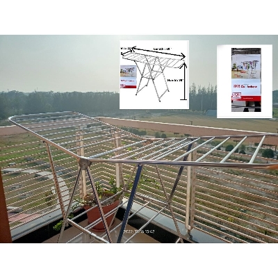 Picture of Heavy S.K.B SS Foldable Clothes Drying Rack Dryer ( FULL SS )(H)37 (L)62(W) 22 -Silver