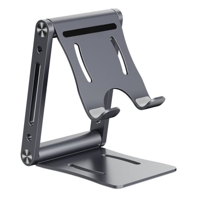 Picture of Z6 Foldable Mobile & Tablet Stand – Adjustable Aluminum Desktop Holder for iPhone, iPad, Samsung & Android Phones (Mobile Stand)
